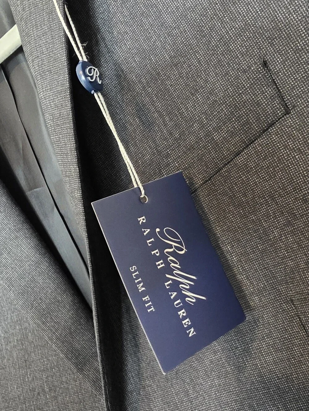 NWT Ralph Lauren Men's Slim Fit Wool Suit Blazer Gray Jacket Size 42 Long